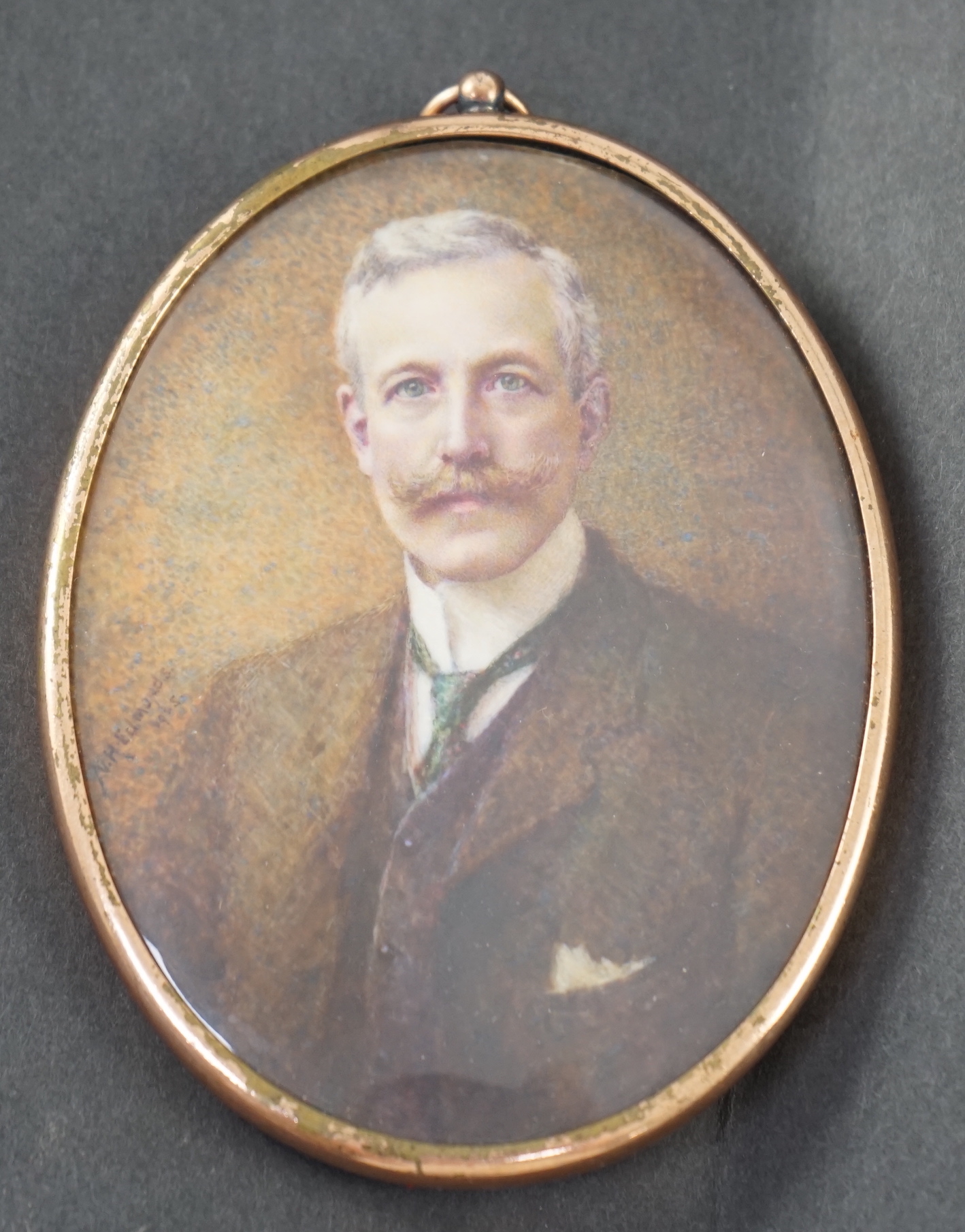 Nellie Hepburn Edmonds (1870-1953), Portrait miniature of John Empsall Esq of Ben Rhydding, Yorkshire, watercolour on ivory, 8.8 x 6.8cm. CITES Submission reference 3MFL9WAT